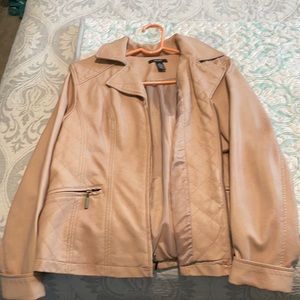 Non leather pink jacket